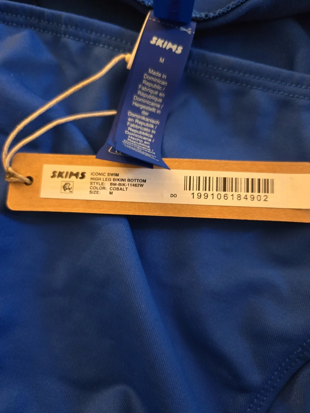 NWT SKIMS Iconic Swim High Leg Bikini Bottom Cobalt Blue Medium